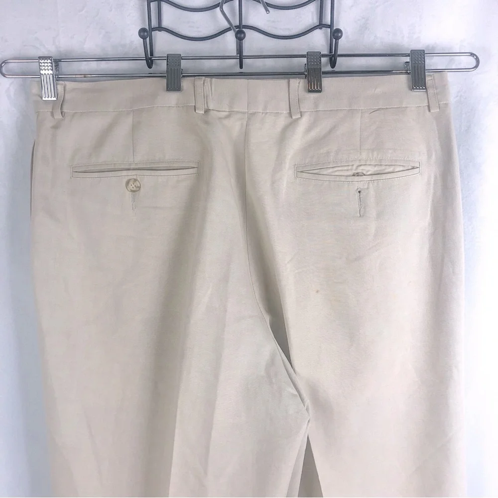 J FERRAR Slacks (38W/30L) cream/beige pleated front